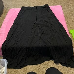 Black Floor Length Slit Skirt